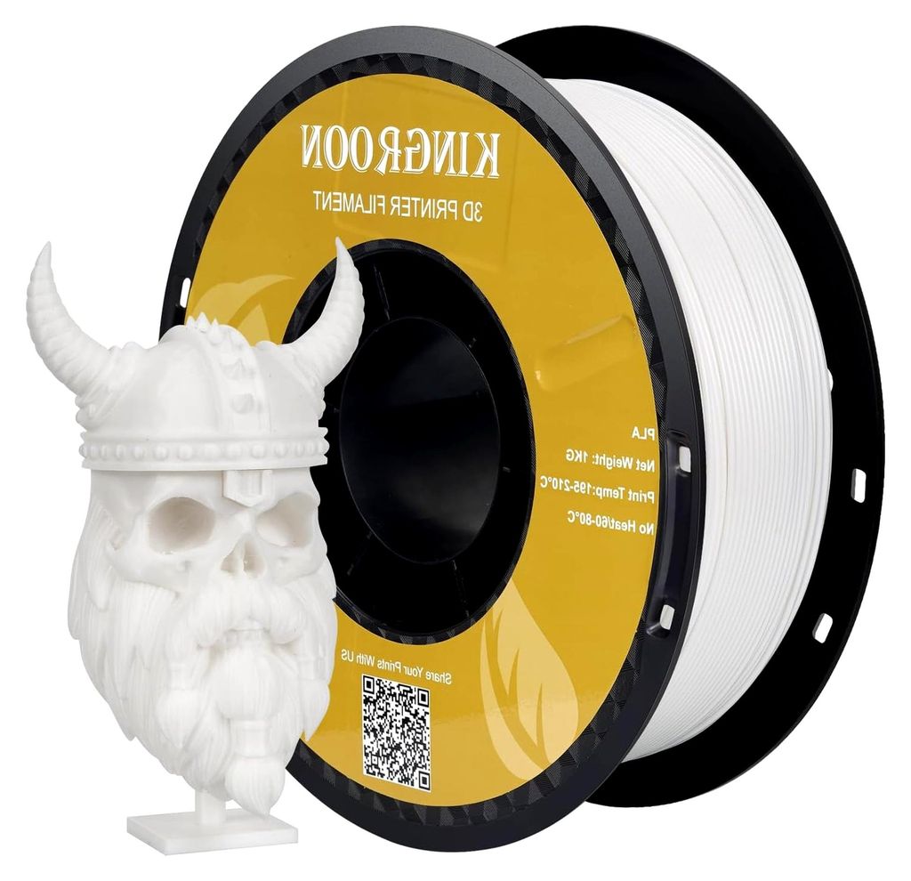 PLA-Filament für 3D-Drucker, Maßgenauigkeit +/- 0,03 mm, mit Spule, 1,75 mm, Weiß