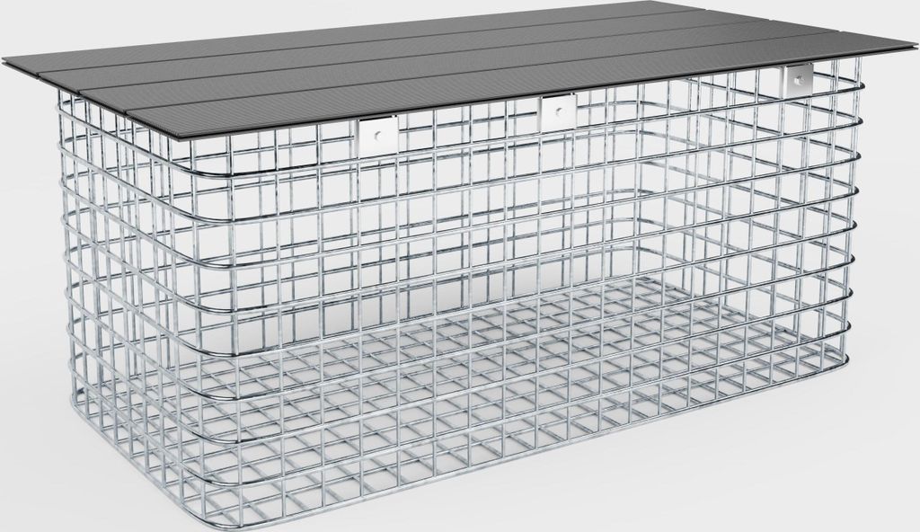 Gartenbank 102 x 45 x 52 cm MW 5 x 5 cm feuerverzinkt, mit Recyclingauflage in anthrazit