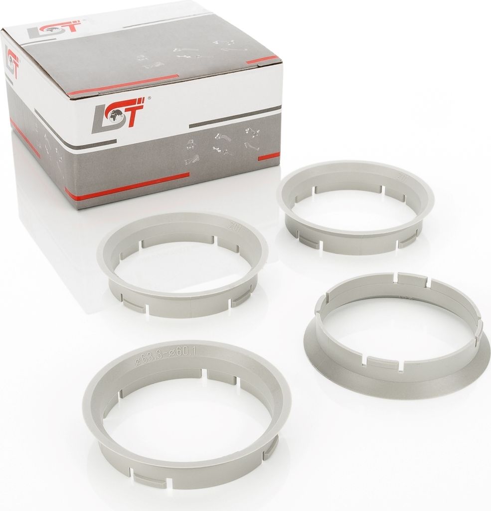 4 ZENTRIERRINGE FÜR ALUFELGEN - GRÖßE Ø 63,3 mm - Ø 60,1 mm