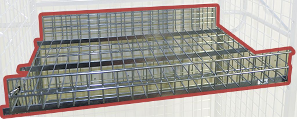 Kongamek Gitterboden 885x615x100mm als Zubehör für Kommissionierwagen Modul 300