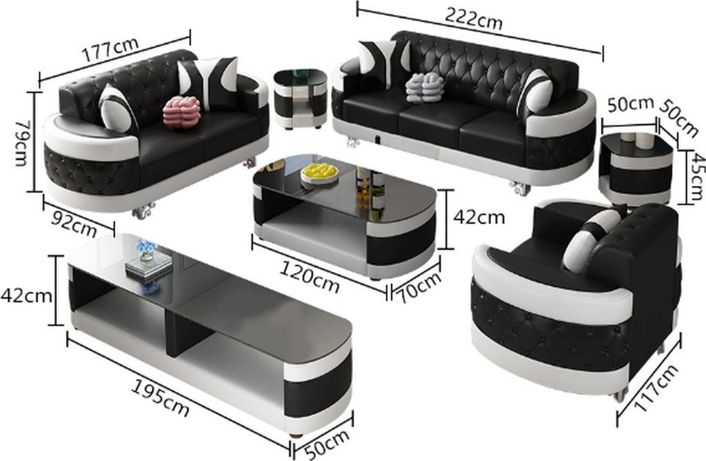 Wohnzimmer Set Sidebaord Couchtisch Beistelltisch Tisch 7tlg. Komplett Garnitur