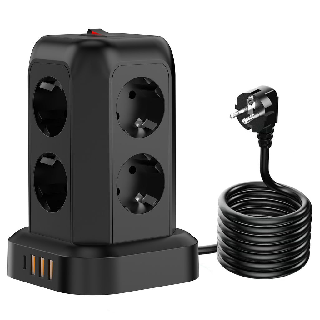 8 Fach Steckdosenleiste 4 USB Mehrfachsteckdose Produktbild 