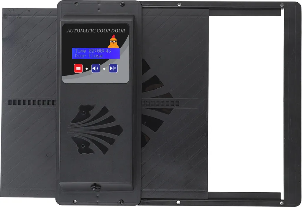 Porte automatique poulailler USB avec minuterie - Ouverture latérale noire