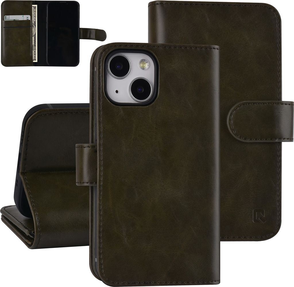 UNIQ Accessory Book type case iPhone 13 Mini - Card holder - Magnetic closure - Dark Green