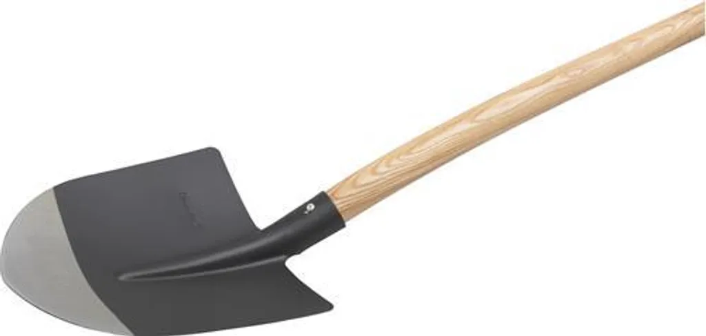 Pelle à sable de chantier à bout pointu et manche en bois droit