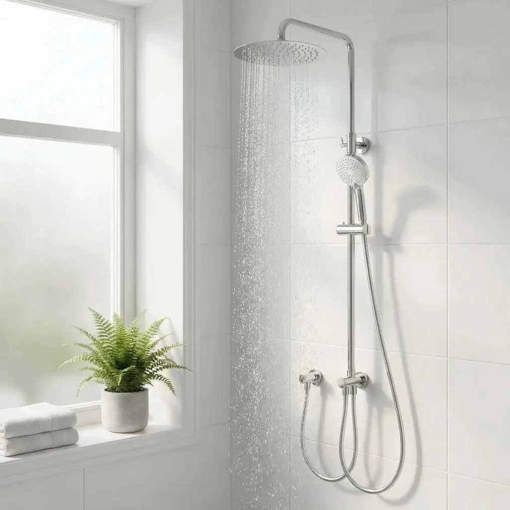 Kit de douche réglable idéal rénovation salle de bain 3 jets argent