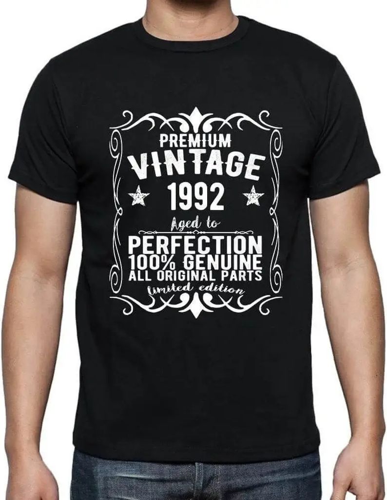 Herren Grafik T-Shirt Alle Originalteile bis zur Perfektion gealtert 1992 – All Original Parts Aged to Perfection 1992 – Geschenk 32. Geburtstag