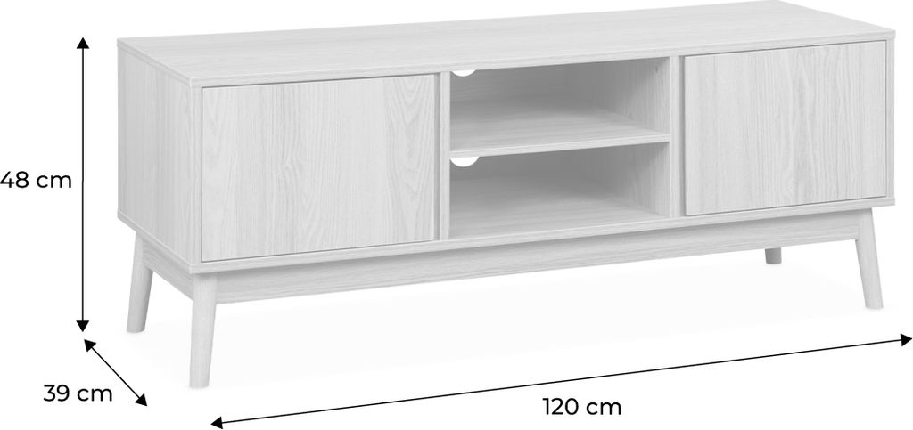 sweeek - TV-Möbel Holzdekor 2 Türen L 120 cm - Natur Produktbild 7