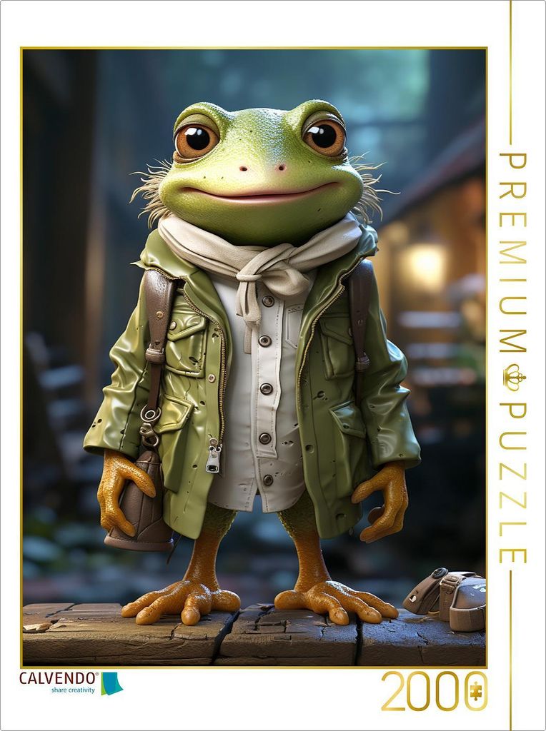 CALVENDO Puzzle Frosch Hugo | 2000 Teile Lege-Größe 90x67cm Foto-Puzzle für glückliche Stunden