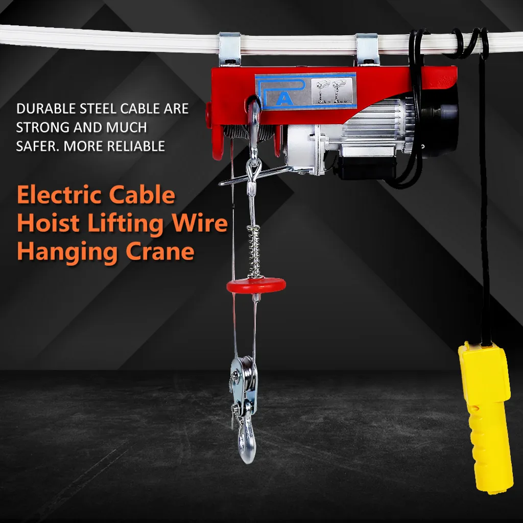 Palan électrique 100/200kg pour levage de charges avec câble acier robuste