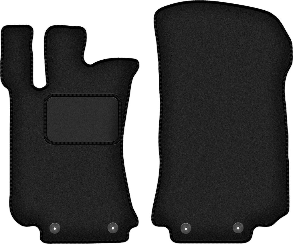 Velours-Fußmatten Vorne passend für Mercedes R-klasa W251 krótki (Minivan 5 Personen kurz, Bj. 2005-2014) – schwarz, passgenau, mit Befestigu...