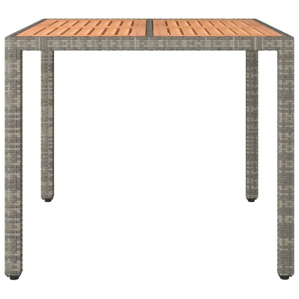 vidaXL Tavolo da Esterno Robusto - Acacia e Poly Rattan Grigio - 3