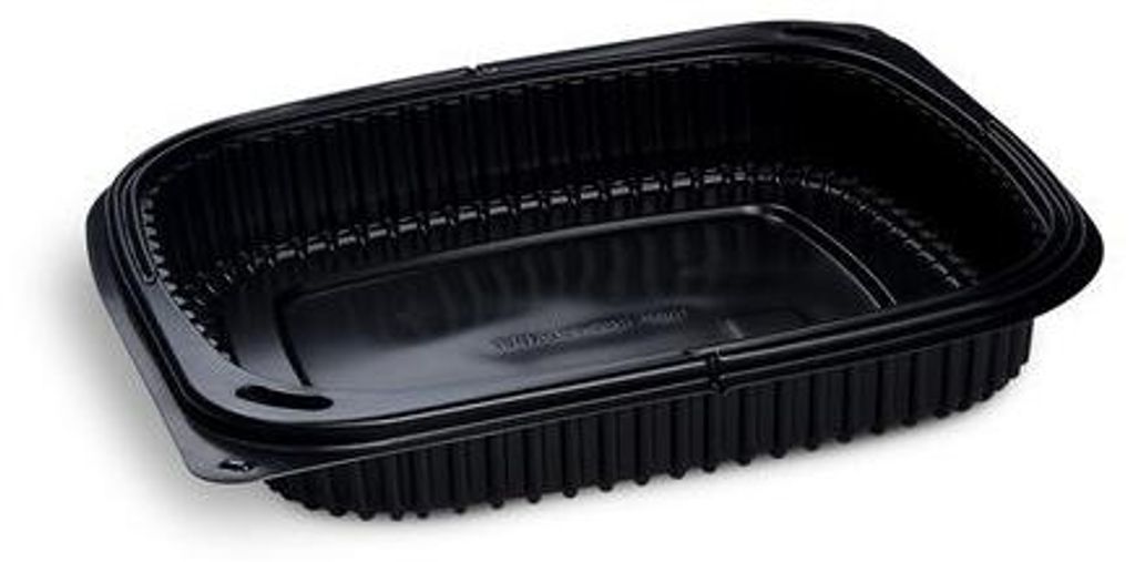 100x Mehrweg Menüschalen ungeteilt 240 x 210 x 40 mm Mikrowellengeeignet schwarz 1200ml