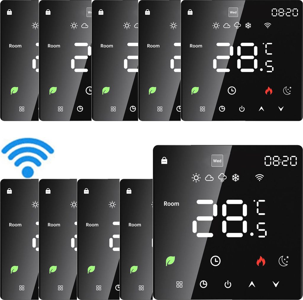 10X Tuya Wifi Thermostat, Digital LCD Raumthermostat Thermostat Wandthermostat Unterputz Fussbodenheizung fuer Warmwasserbereitung/Boiler mit woech...