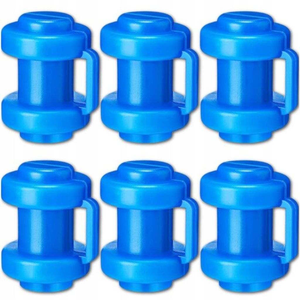 6er Set Trampolin Pfostenkappen – Sicherheitsnetz Befestigung für Innennetz – Pfostenhaube Blau für 25mm Stangen – Ersatzteile Zubehör