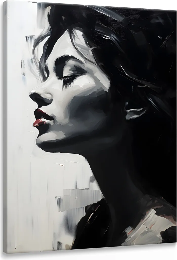 Offerta Muralo Tela 80x120 Donna Ritratto - Quadro XXL Pronto da Appendere
