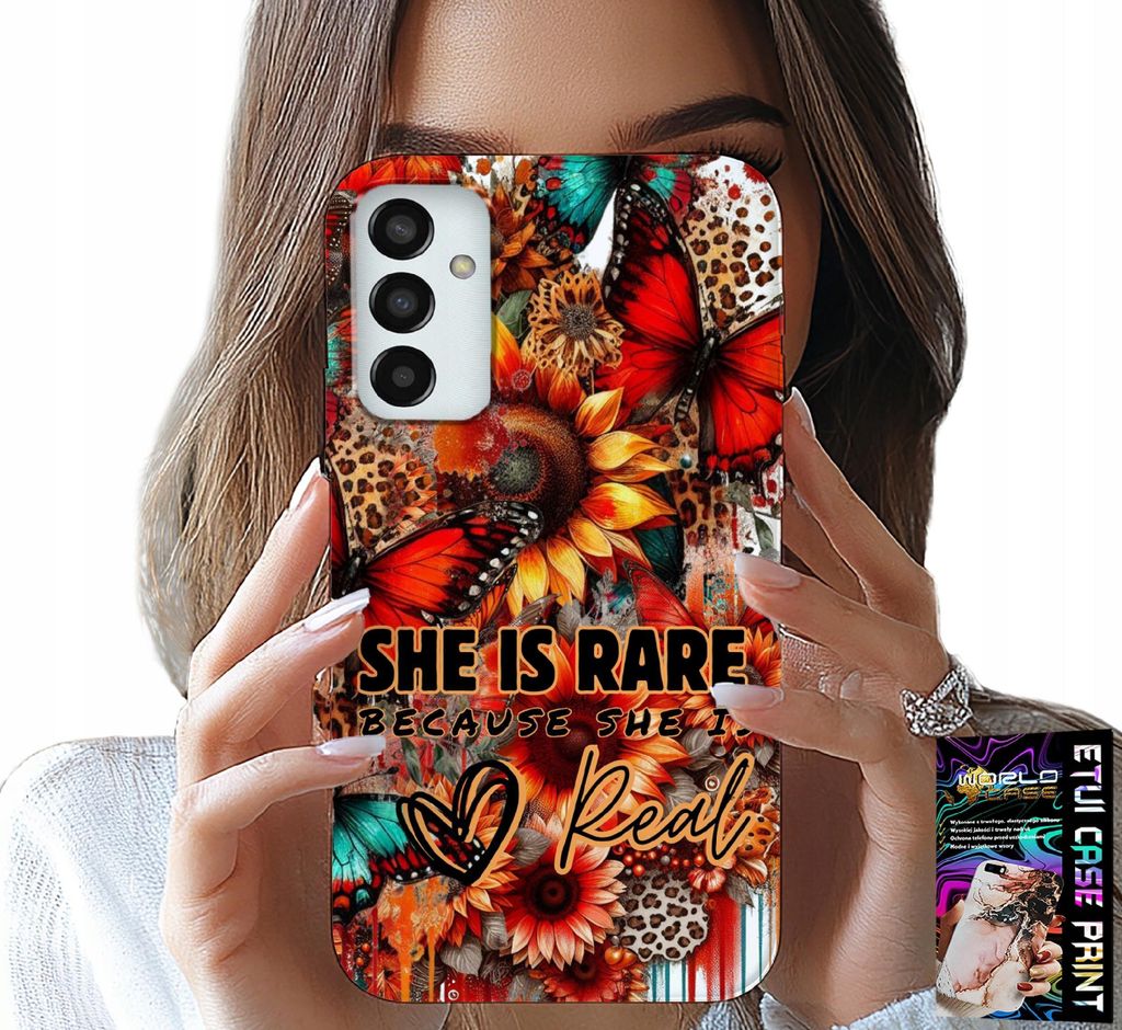 Fall Für Samsung Galaxy M23 - Sie Ist Selten, Sonnenblumen, Blumen, Schmetterlinge