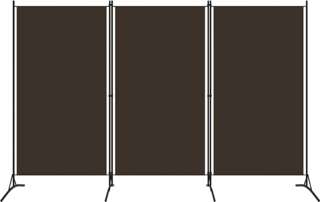 3-tlg. Raumteiler Braun 260x180 cm