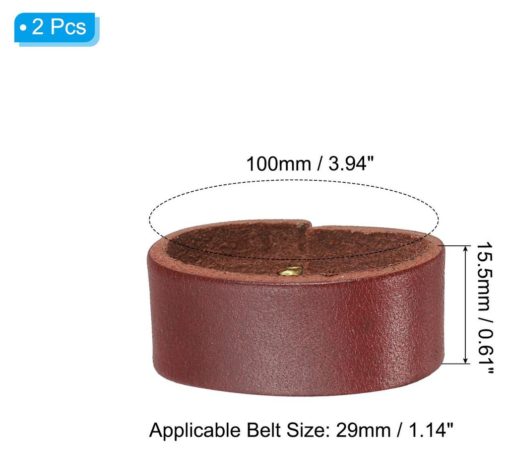 Leder Schlaufenhalter, 2er Pack Leder Schlaufen Gš¹rtelhalter Schlaufen Ersatz fš¹r 1,2" (31mm)/1,3" (34mm) Breite Gš¹rtel/Riemen, R?tlich Braun
