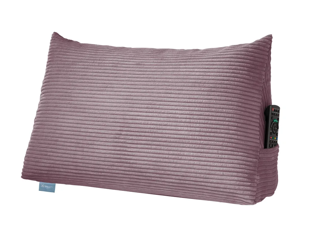 Cuscino Lettura Letto XDREAM Rosa a Coste 70x40x20 cm | Supporto Lombare