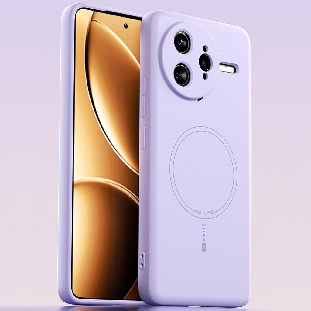 Magnetische Handyhülle für Xiaomi Poco F7 Ultra/Redmi K80 Pro, MagSafe kompatible, Flüssig Silikon Stoßfest Kratzfest Hülle Lila