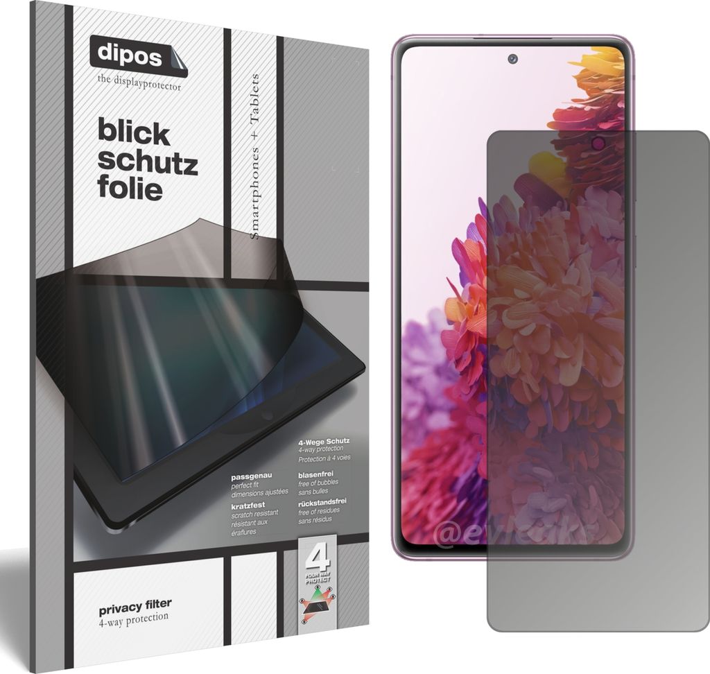 Schutzfolie für Samsung Galaxy S20 FE mit Sichtschutz Blickschutz Folie