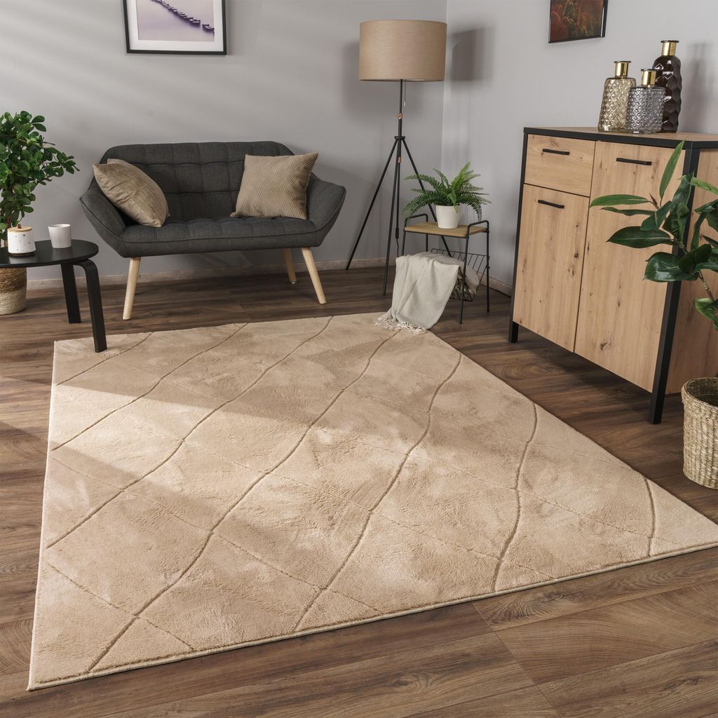 Paco Home Teppich Wohnzimmer Schlafzimmer Kurzflor Skandi Produktbild 