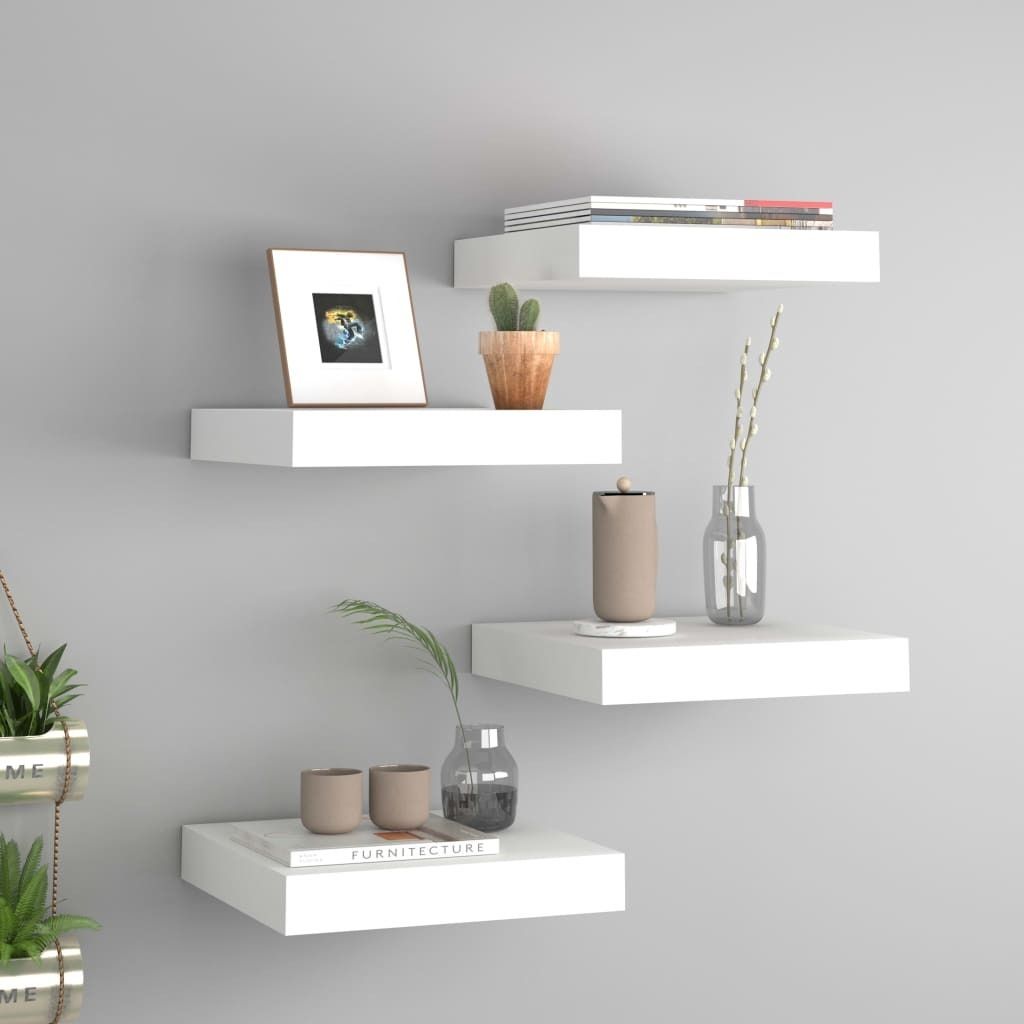 Maison Exclusive - Schweberegale 4 Stk. Weiß 23x23,5x3,8 cm MDF