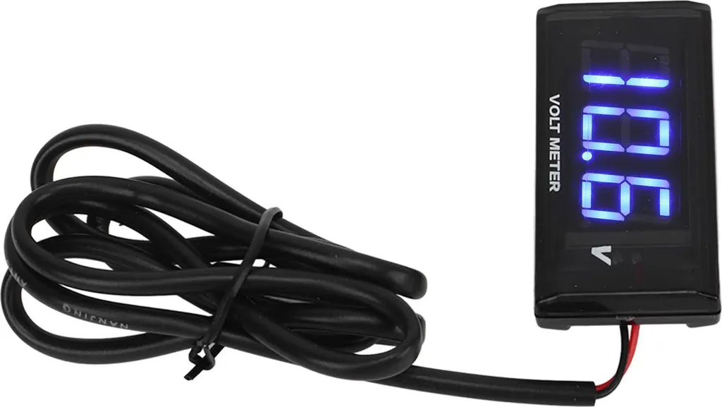 Indicatore Tensione Batteria Moto 12V LCD Blu - Impermeabile Universale