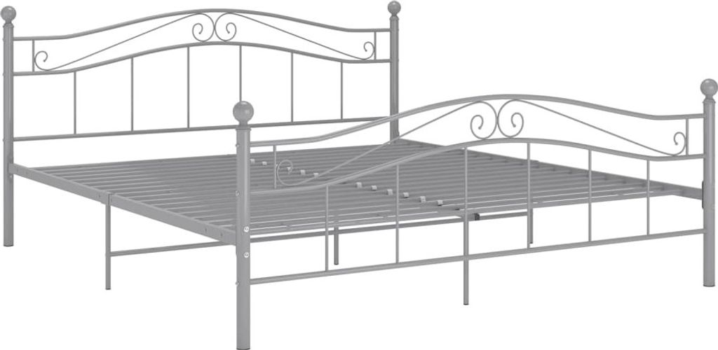 Letto in metallo grigio 140x200 cm Immagine del prodotto 