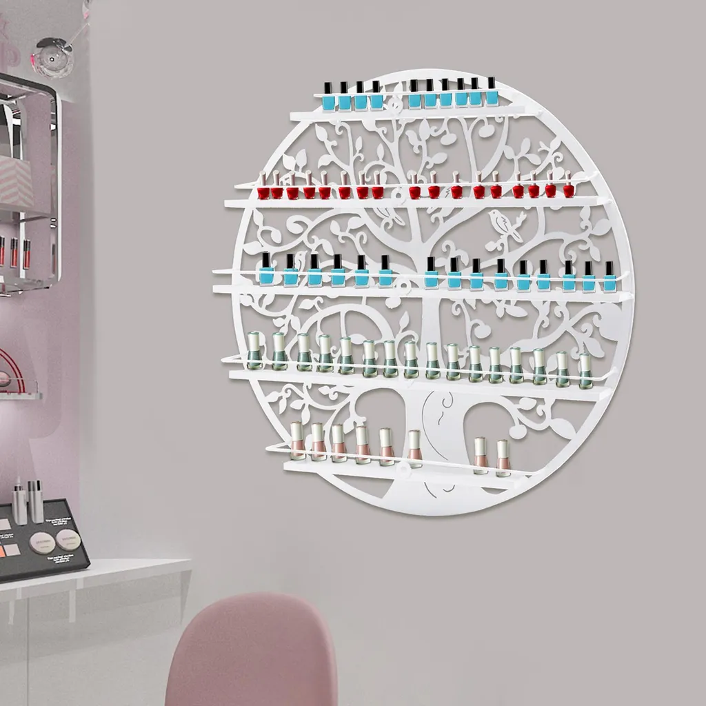 Support vernis à ongles 60 flacons en fer forgé design carré 60cm - 2