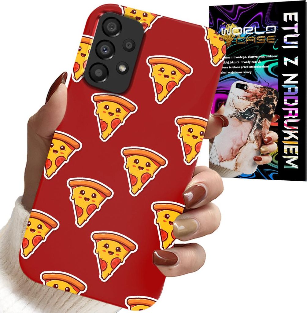 Etui Für Samsung A52 / A52S - Design Mit Fröhlicher Pizza Auf Rotem Hintergrund