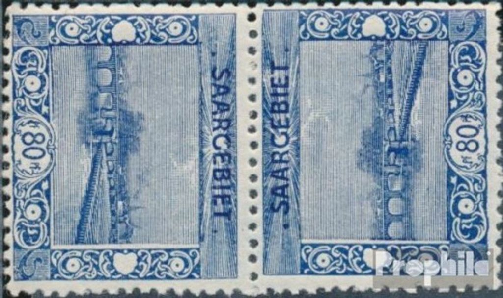 Briefmarken Saarland 1921 Mi 62 Kehrdruck IV postfrisch Landschaftsbilder (I)