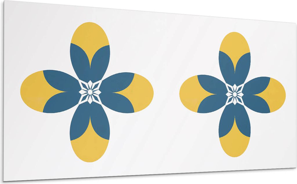 Florales Symmetrisches Muster – Selbstklebende Fliesen – Wandverkleidung – Wandpaneel – PVC Fliesen – Vinylflisen – PCV Flisen – Selb...
