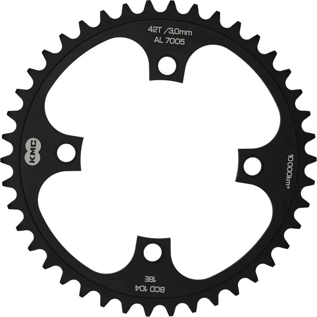 Plateau KMC pour Vélo Électrique 42 Dents BCD 104mm Noir Chaîne Large