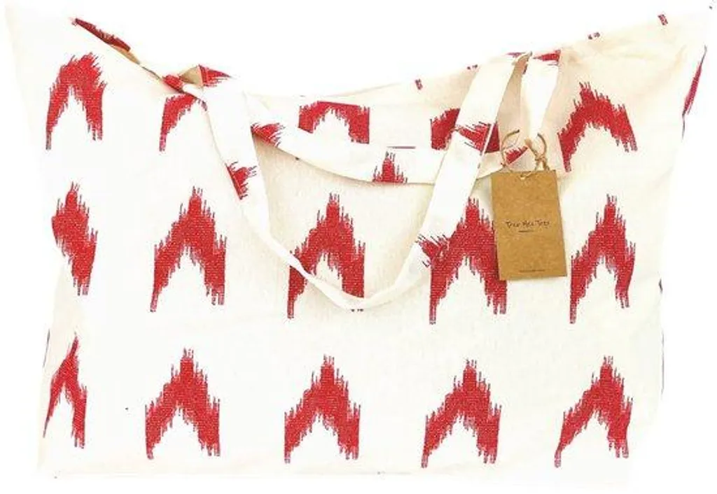 Sac de plage XXL 40L rouge en tissu robuste - Format géant femme 65x40cm
