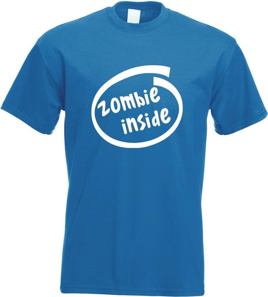 Kiwistar - T-Shirt - royal - Zombie Inside Motiv Bedruckt Funshirt Design Print - mit Motiv Bedruckt - Funshirt Design - Sport - Freizeit - Herren ...