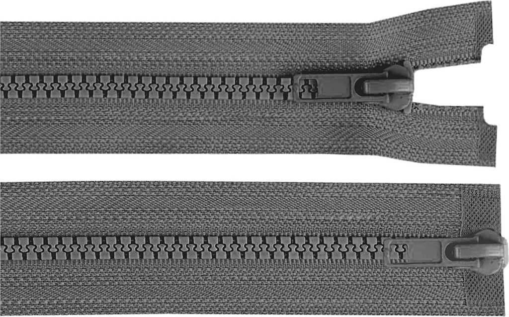 1 Reißverschluss 2-Wege 5mm 95 cm teilbar Autolock Doppelzipper Farbwahl,grau