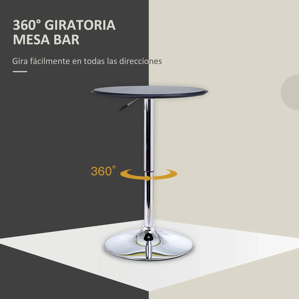 Table moderne en bois structure robuste noir et argent - Modèle Onyx - 5