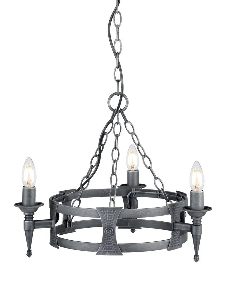 Lustre Saxon Elstead : luminaire métal robuste contre la déco fade