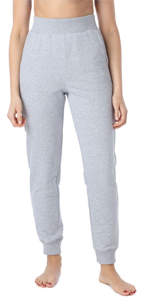 Bellivalini Sporthose Damen aus Baumwolle Jogginghose lang hohe Taille mit Taschen BLV50-209 (Melange, XS)