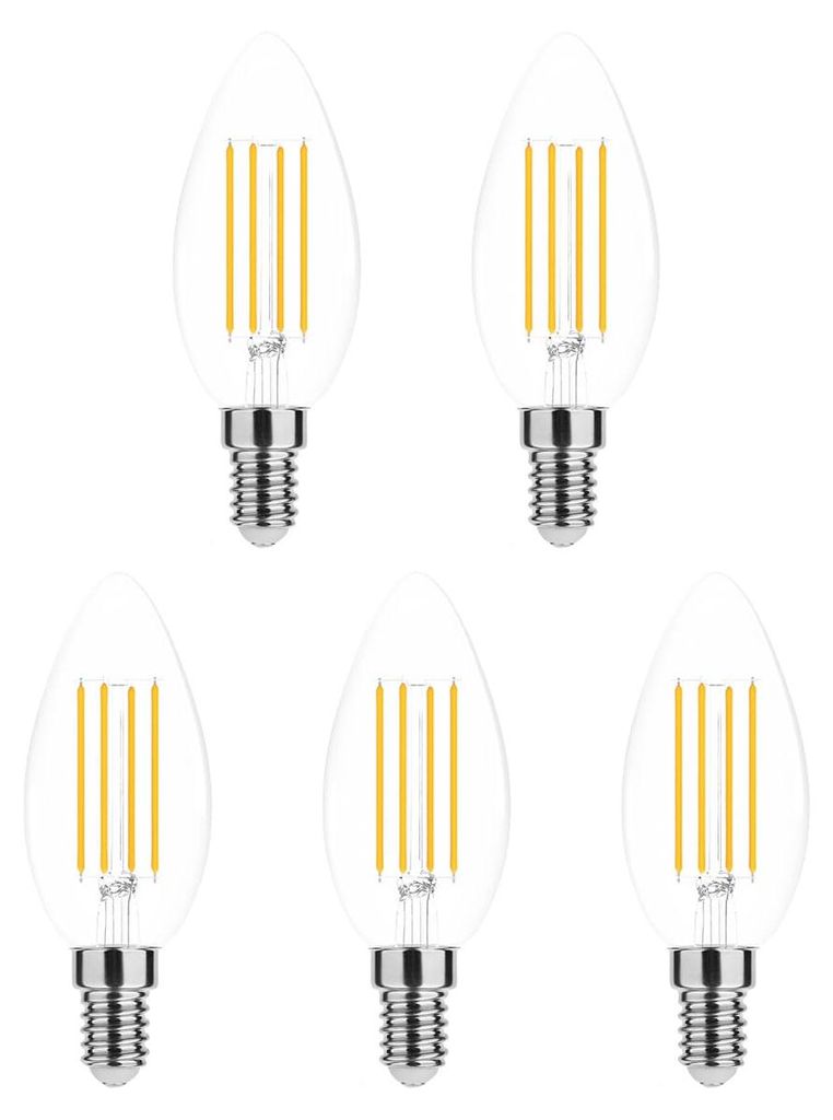 Modee E14 LED Filamentlampe 4W 470lm 4000K Neutralweiß 5 Stück
