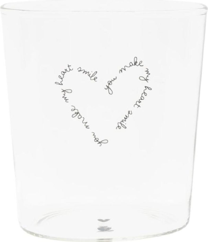 Trinkglas M you make my heart smile für 300ml aus Glas Bastion Collections