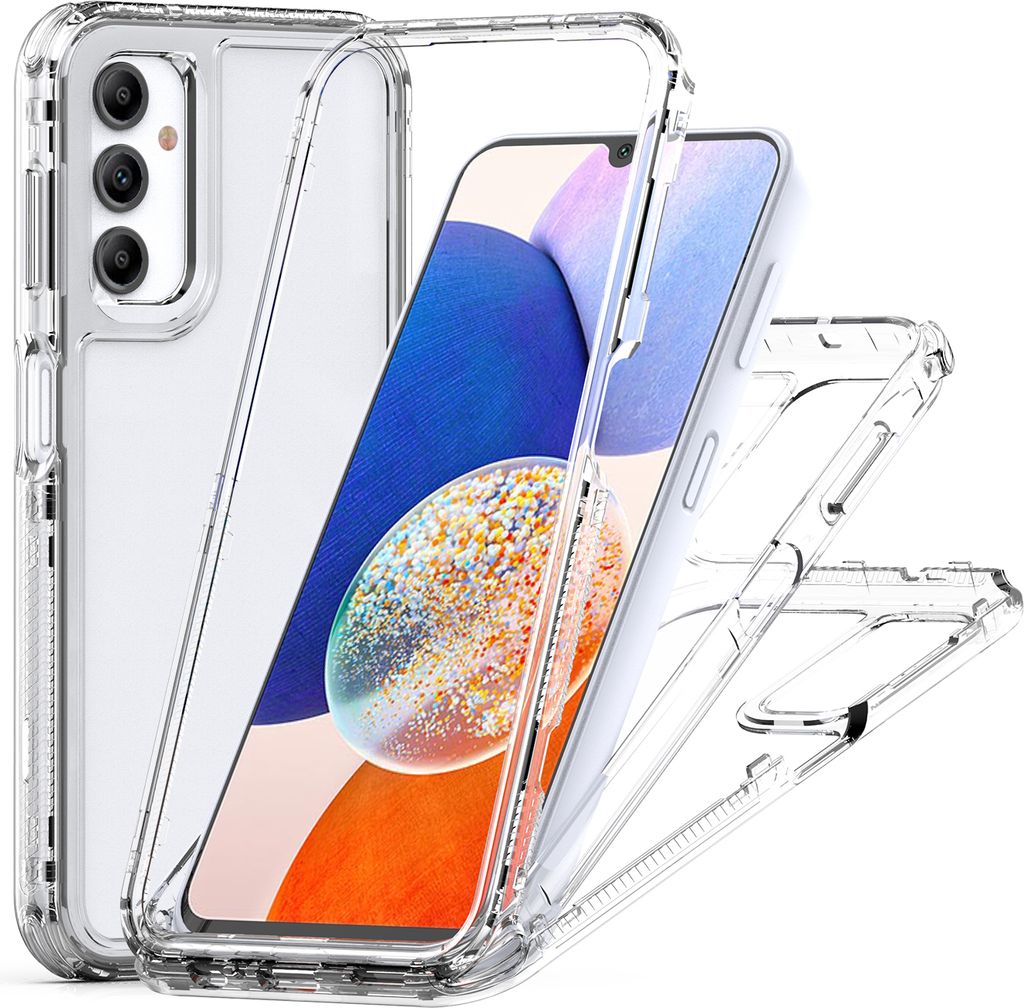 Transparente Handyhülle für Samsung Galaxy A14 5G/4G Stoßfeste TPU und PC Hybrid Klar Hülle
