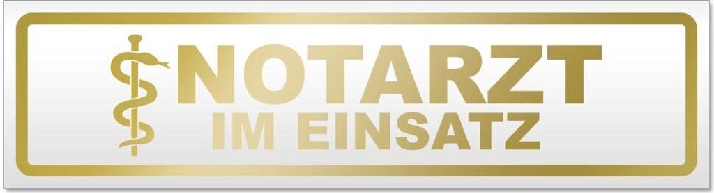Kiwistar Notarzt im Einsatz Magnetschild Schild magnetisch - 60cm Gold - Magnetfolie für Auto PKW Kfz