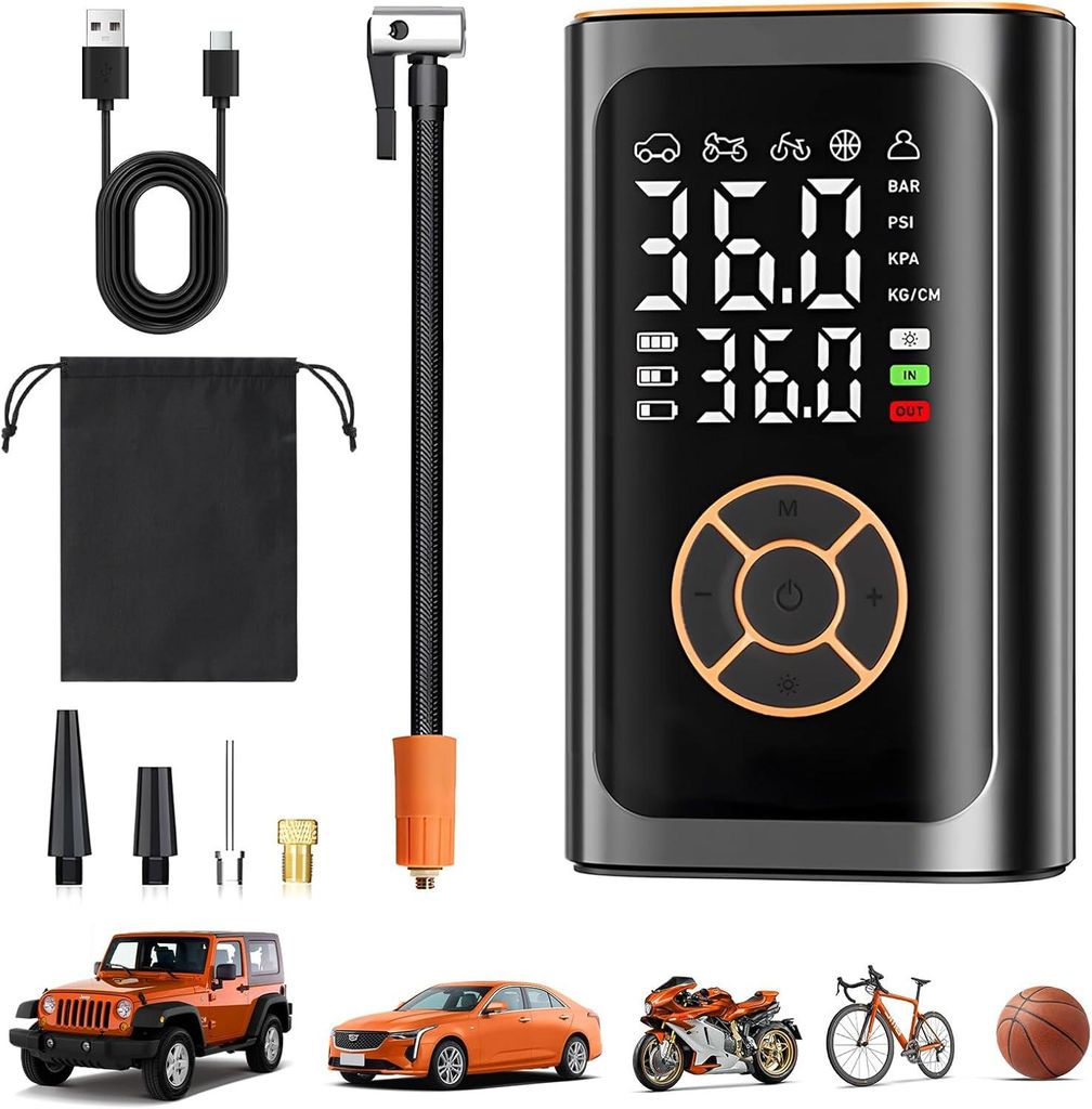 Elektrische Luftpumpe, Kabelloser Luftpumpe, Fahrradpumpe, Produktbild 