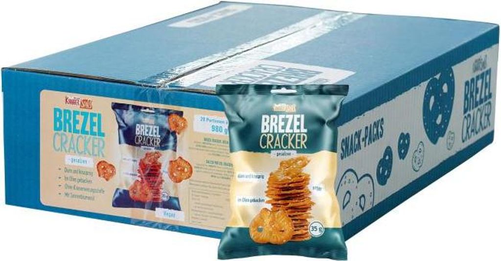 Hellma Brezel Cracker, gesalzen, 28 Portionen à 35 g Produktbild 