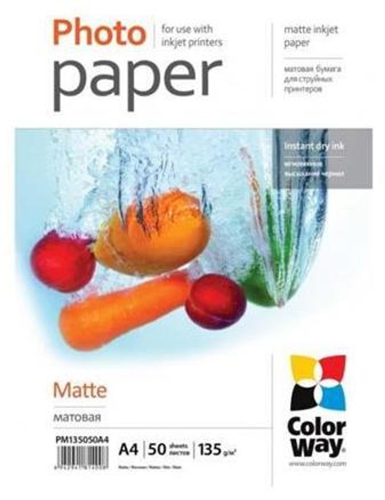 Papier fotograficzny COLORWAY/ matowy 135g/m2, A4/ 50 szt. Zdjęcie produktu 