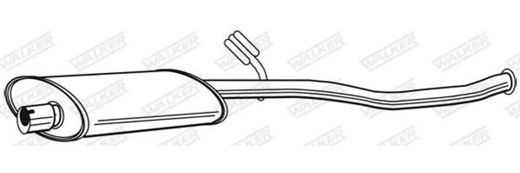 Silencieux Central WALKER 22599 en Acier Aluminé pour Peugeot 206 OE