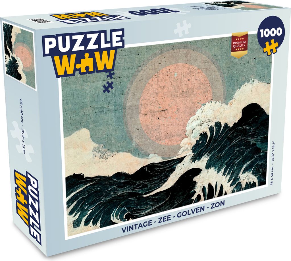 MuchoWow Puzzle 1000 Teile Jahrgang - Meer - Wellen - Sonne - Erwachsene - Rätsel